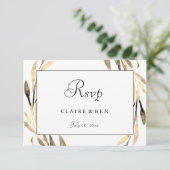 Mariage de la bordure en feuille d'or RSVP (Debout devant)