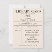 Mariage de la carte de bibliothèque vintage Enregi (Devant)