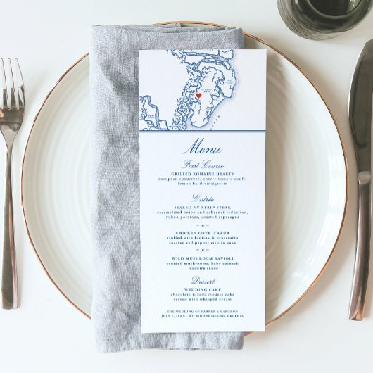 Mariage de la carte de l'île St. Simons et de l'îl