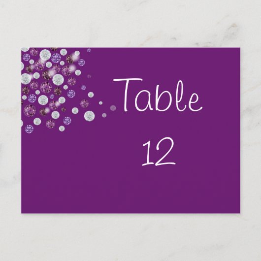 Mariage de la carte de numéro de table de losange (Devant)