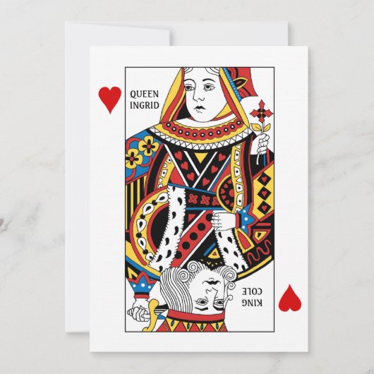 Mariage de la carte de poker Queen n King of Heart (Devant)