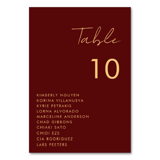 Mariage de la carte de siège du script d'or de Bou (Par défaut)