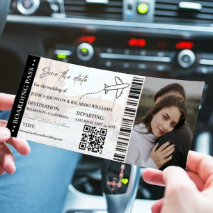 Mariage de la carte d'embarquement de plage enregi