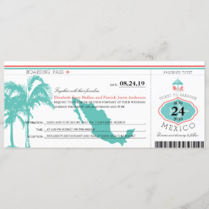 Mariage de la carte d'embarquement du Mexique