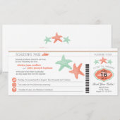 Mariage de la carte d'embarquement pour bateau de  (Devant / Derrière)