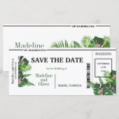Mariage de la carte d'embarquement tropicale Enreg (Devant / Derrière)