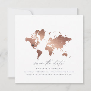 Mariage de la carte du monde de l'aquarelle or