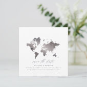 Mariage de la carte mondiale de l'aquarelle métall (Debout devant)