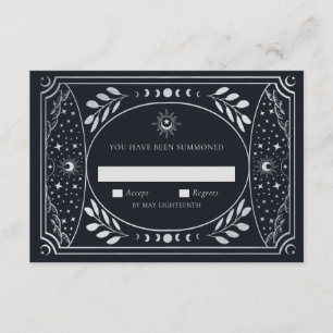 Mariage de la carte Tarot Elégant Argent RSVP