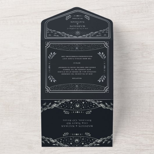 Mariage de la carte Tarot Elegant Silver Foil (Dehors)