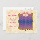 Mariage de la cave rose Enregistrer la date Carte (Devant / Derrière)