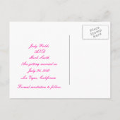 Mariage de la cave rose Enregistrer la date Carte (Dos)
