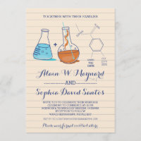 Mariage de la chimie bleue et orange Invitations p