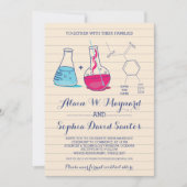 Mariage de la chimie rose et bleu Invitations de p (Devant)