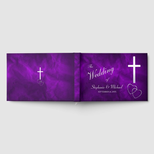 Mariage de la Croix chrétienne d'argent violet (Complet)