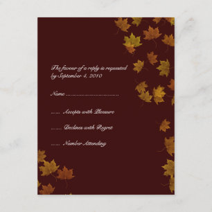 Mariage de la feuille d'érable d'automne RSVP -bru