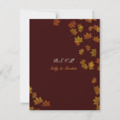 Mariage de la feuille d'érable d'automne RSVP -bru (Dos)