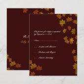 Mariage de la feuille d'érable d'automne RSVP -bru (Devant / Derrière)