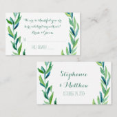 Mariage de la feuille d'olive Laurel Table Cartes  (Devant / Derrière)