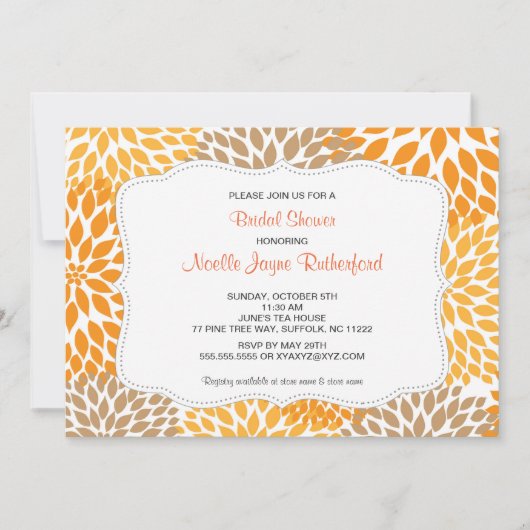 Mariage de la mariée ou invitation de Baby shower (Devant)