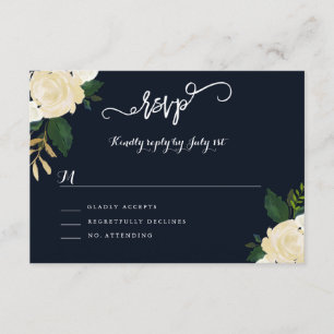 Mariage de la marine botanique moderne RSVP