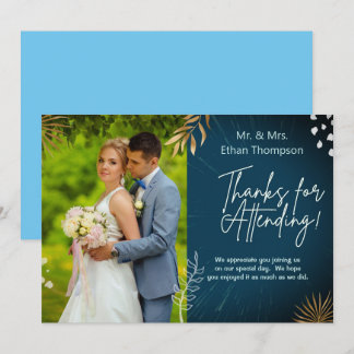 Mariage de la marine Couple Photo Merci plat