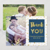 Mariage de la Marine Gold Confetti Cartes photos M (Devant / Derrière)