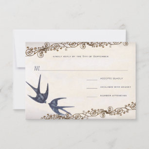 Mariage de la marine Inséparable vintage RSVP