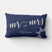 Mariage de la marine nautique Blue Lumbar Coussins (Verso)