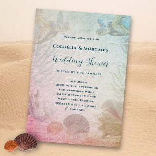 Mariage de la mer Vivante Invitation Fiançailles d