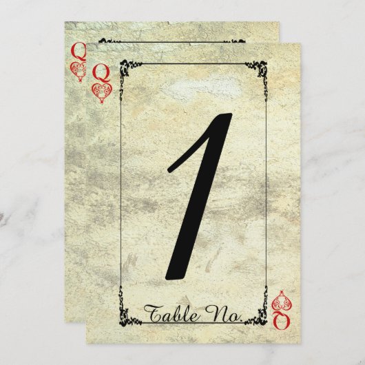 Mariage de la Reine des Coeurs Numéro de table (Devant / Derrière)