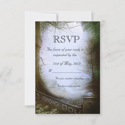Mariage de la scène forestière enchantée RSVP (Devant)