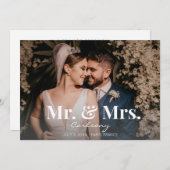 Mariage de la typographie Faire-part M & Mme - H (Devant / Derrière)