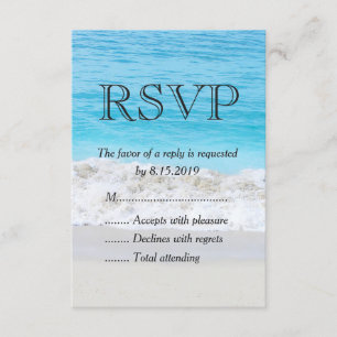 Mariage de la vague de sable bleu océan RSVP