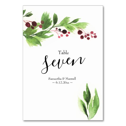Mariage de la verdure de Noël Numéro de table (Par défaut)
