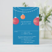 Mariage de lanterne en papier rouge et orange RSVP (Debout devant)