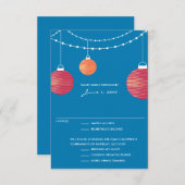 Mariage de lanterne en papier rouge et orange RSVP (Devant / Derrière)