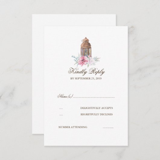 Mariage de lanterne RSVP (Devant / Derrière)
