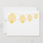 Mariage de lanternes jaunes et blanches RSVP (Dos)