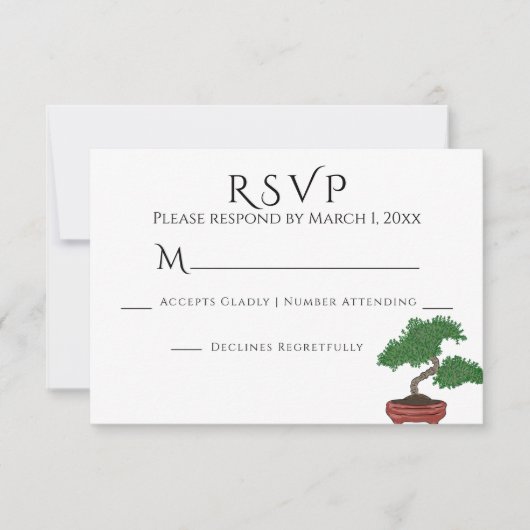 Mariage de l'arbre Bonsai japonais RSVP (Devant)