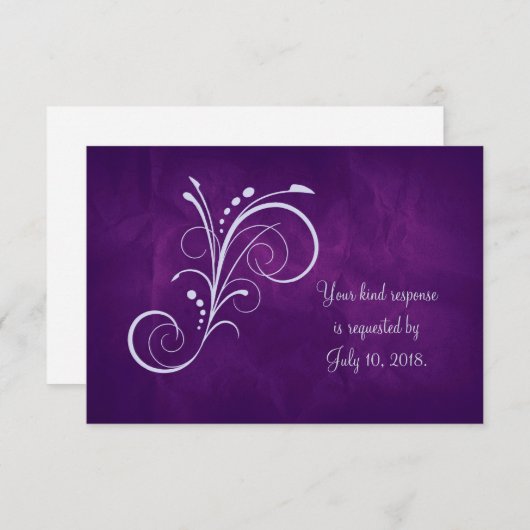Mariage de l'Argent Violet RSVP (Devant / Derrière)