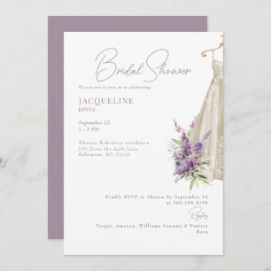 Mariage de lavande robe nuptiale douche Invitation