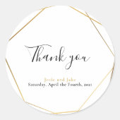 Mariage de l'effet d'or géométrique merci sticker (Devant)