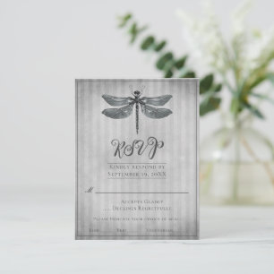 Mariage de libellules à bijoux en argent RSVP