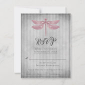 Mariage de libellules à bijoux roses RSVP (Devant)