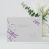 Mariage de libellules d'argent et de lavande RSVP (Debout devant)