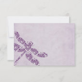 Mariage de libellules pourpres Damas RSVP (Dos)