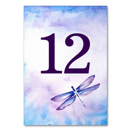 Mariage de libellules violettes Numéro de table |  (Dos)