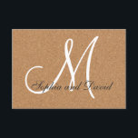 Mariage de liège à vin rustique Monogramme RSVP<br><div class="desc">Faire-part de mariage rustique sur un faux arrière - plan de liège à vin avec Monogram Initial! Ce design est unique, simple ! Vous méritez quelque chose d'unique pour votre événement rêvé ! Utilisez l'outil Customiser pour ajouter vos noms et toutes les autres informations nécessaires. Ce design est un bon...</div>