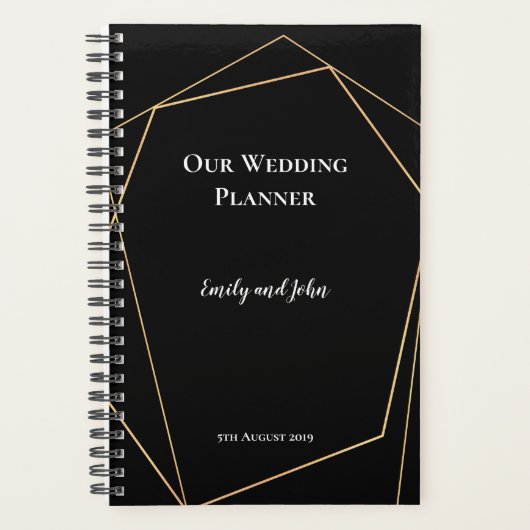 Mariage de lignes géométriques Noir et Or (Devant)